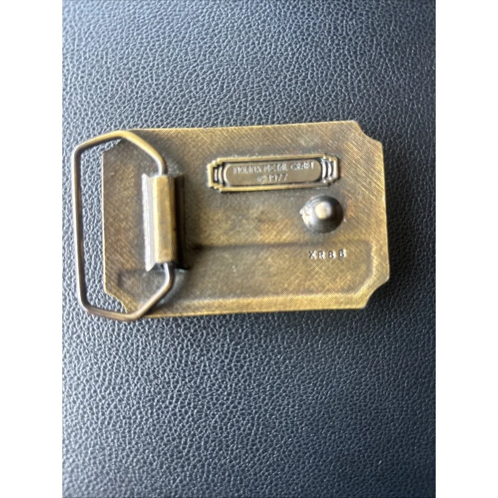 Vtg Browning 1977 Belt Buckle Moose Buck Rifle‎ Hunting Indiana Metal Craft K4